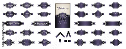 Luxury dark purple super premium labels and blank labels