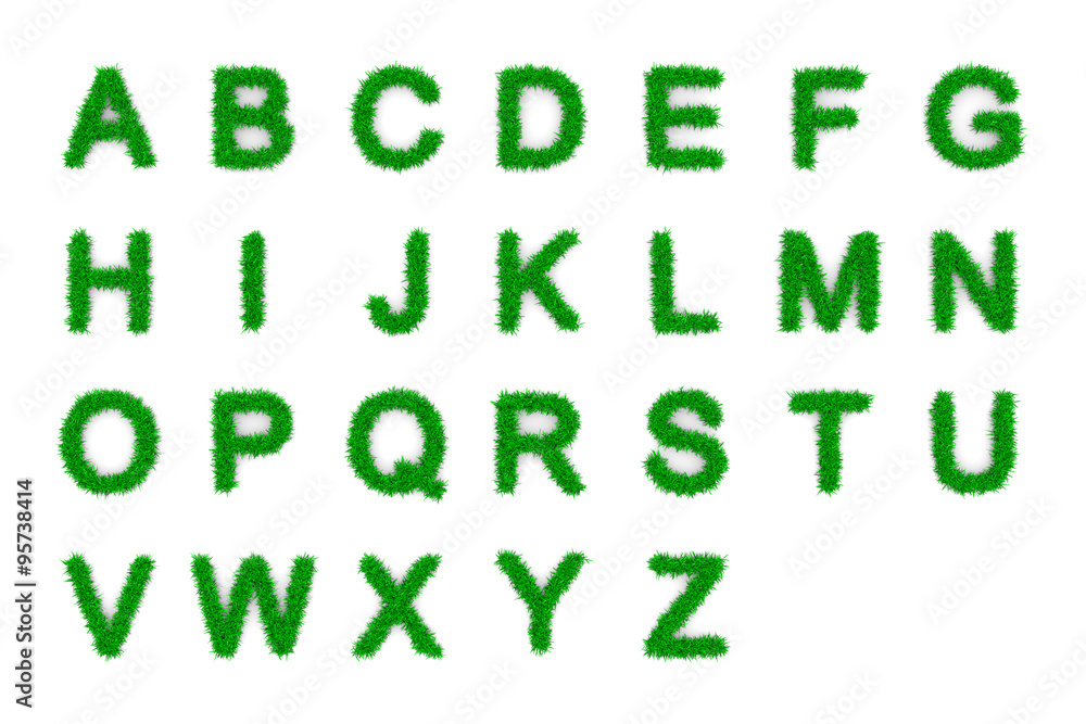 Grass Alphabet Capital Letters Shapes