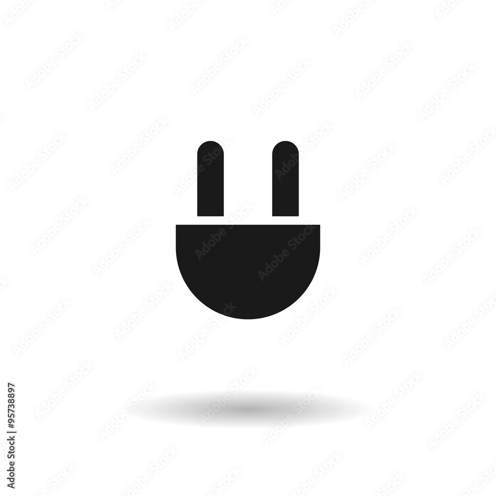 plug black flat vector icon plug black flat vector icon