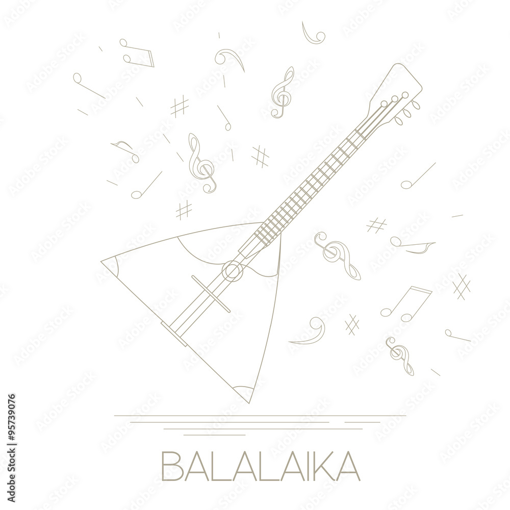 Musical instruments graphic template. Balalaika. Musical instruments graphic template. Balalaika.