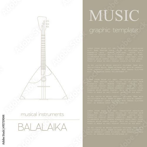 Musical instruments graphic template. Balalaika.