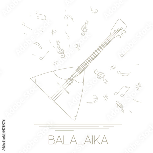 Musical instruments graphic template. Balalaika.
