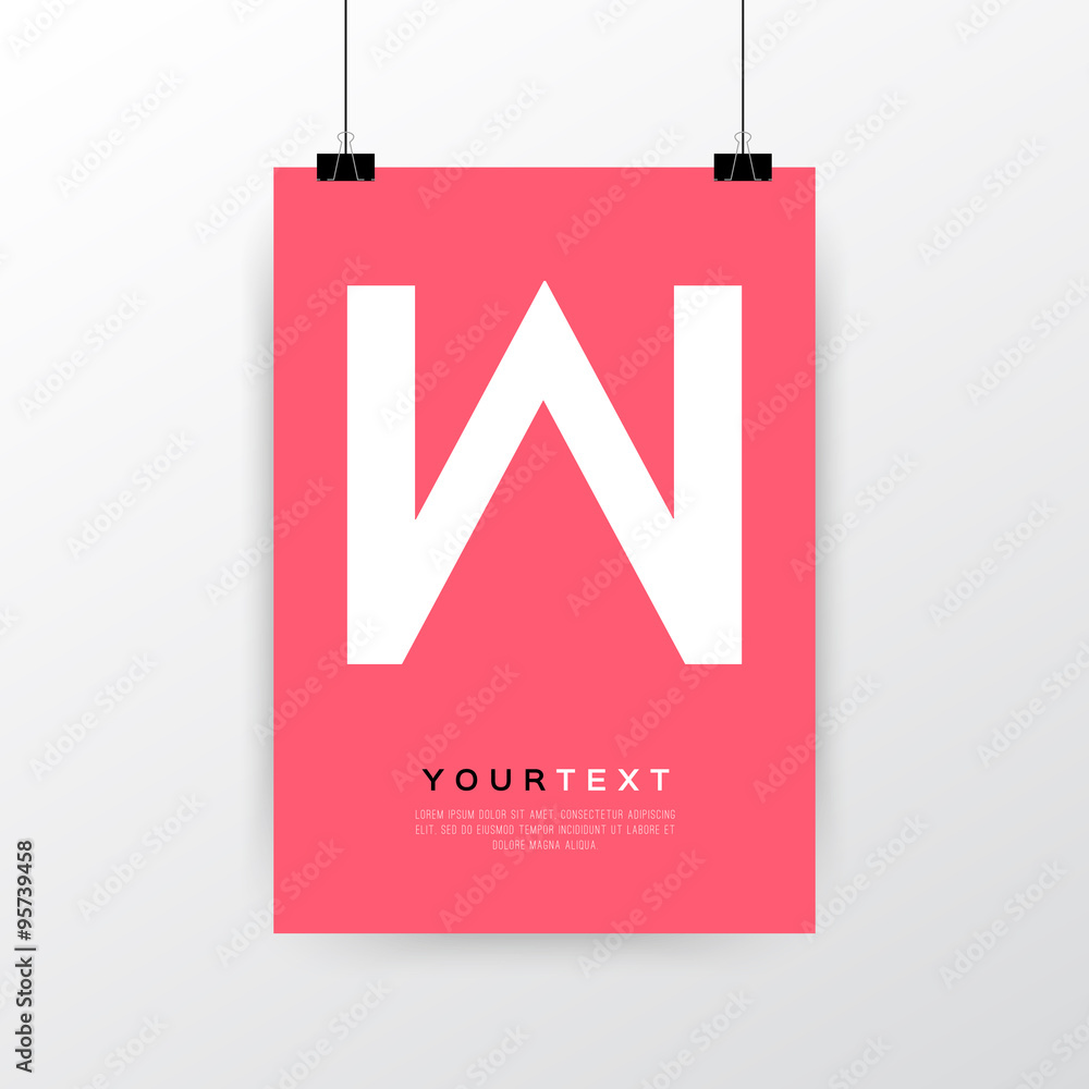 A4 / A3 format poster minimal abstract Women Concept design with your text, paper clips and shadow EPS 10 stock vector illustration A4 / A3 format poster minimal abstract Women Concept design with your text, paper clips and shadow EPS 10 stock vector illustration
