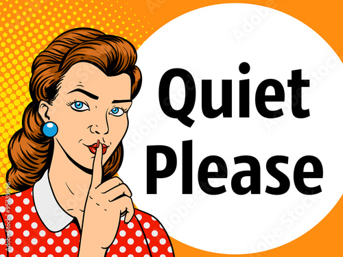 Girl with finger silence gesture vector