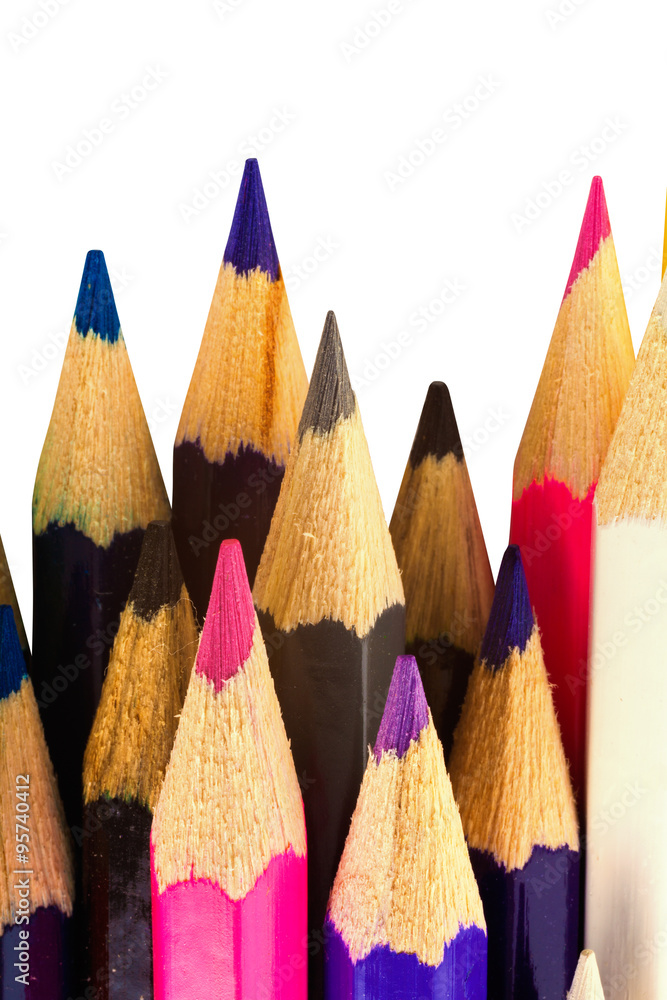 Colorful wooden crayons on white background
Colorful wooden crayons on white background