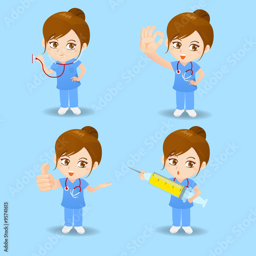 cartoon doctor surgeon woman