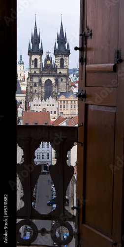 view to towers of Prague