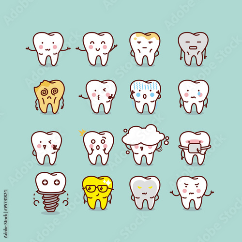 cute cartoon tooth set