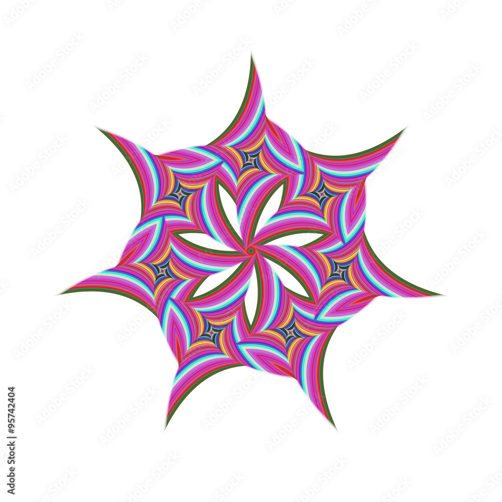 Striped rotated fractal circular symbol design Striped rotated fractal circular symbol design