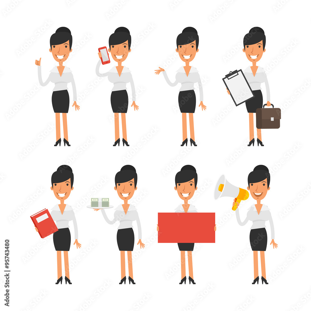 Business woman in different poses Business woman in different poses