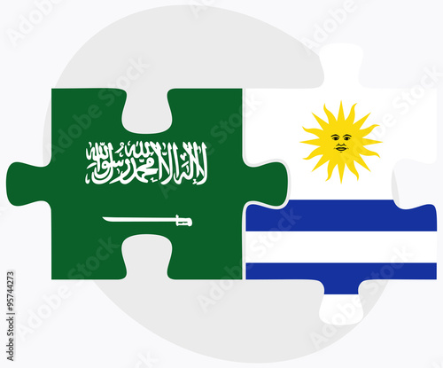 Saudi Arabia and Uruguay Flags
