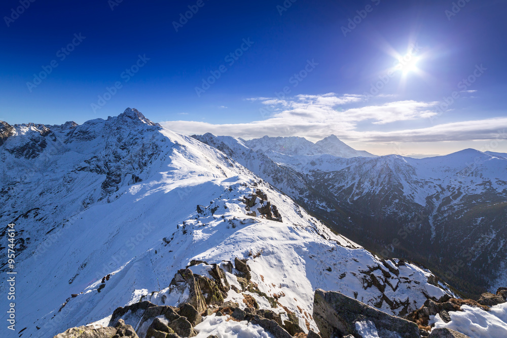 Fototapeta premium Tatra mountains in snowy winter time, Kasprowy Wierch, Poland