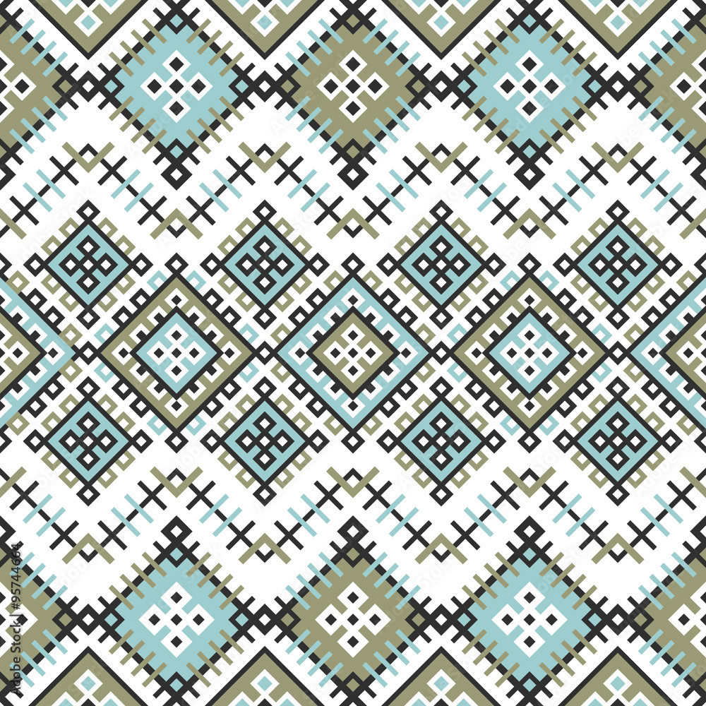 Fototapeta premium ethnic blue modern vector pattern