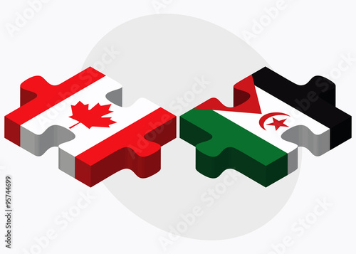 Canada and Western Sahara Flags
