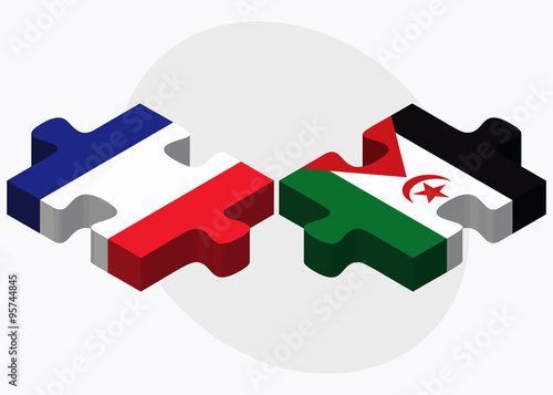 France and Western Sahara Flags