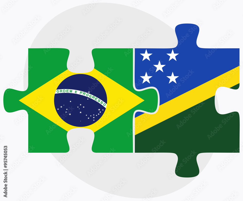Brazil and Solomon Islands Flags