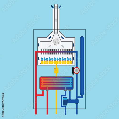 Gas boiler. Vector.