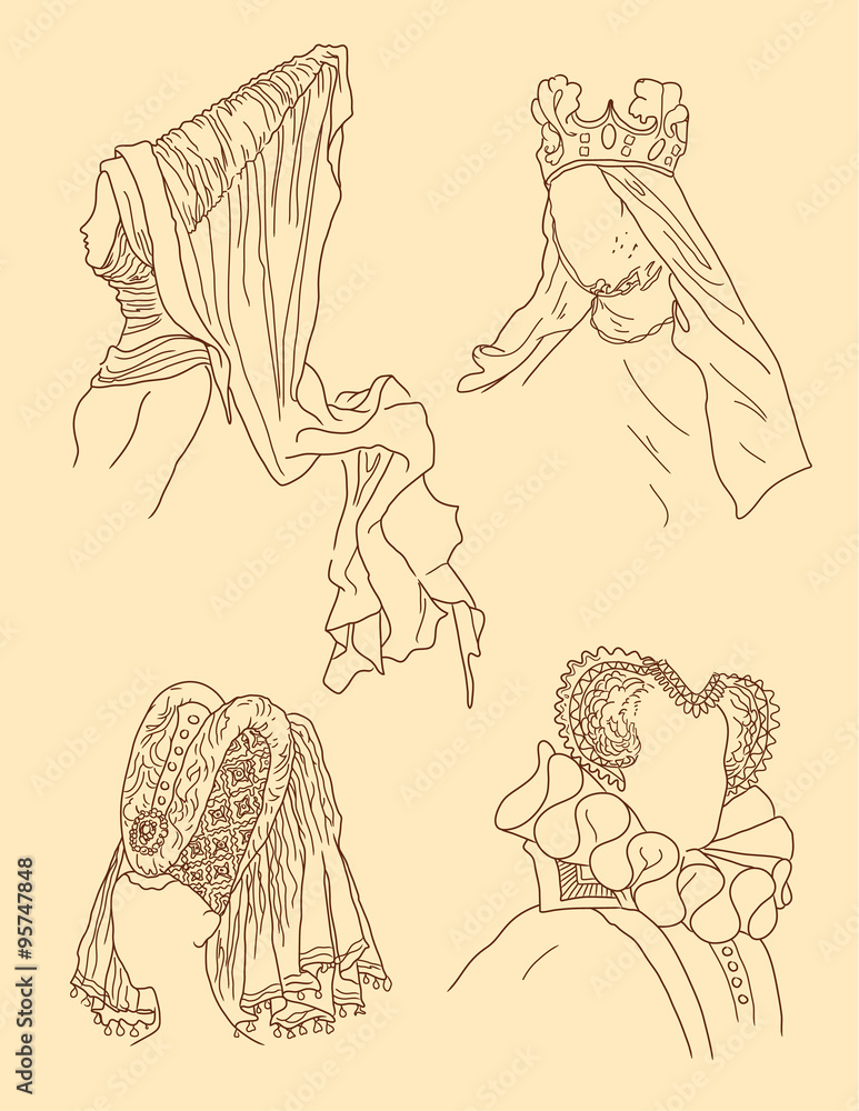 Obraz premium Women's hairstyles and hats