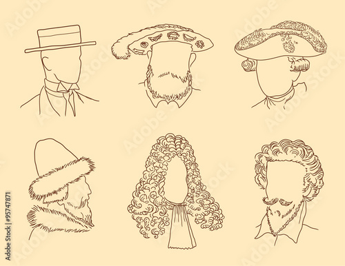 men's hats of different times