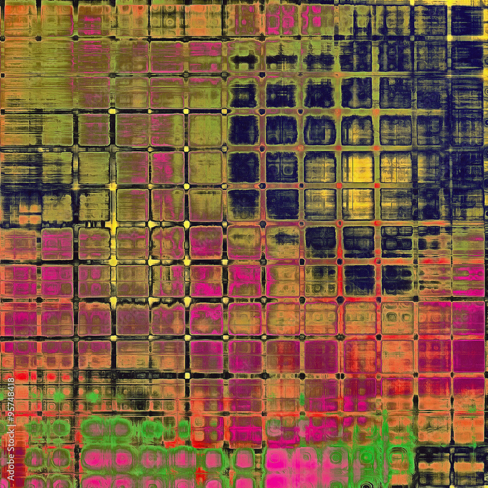 Computer designed highly detailed vintage texture or background. With different color patterns: brown; red (orange); blue; green; pink