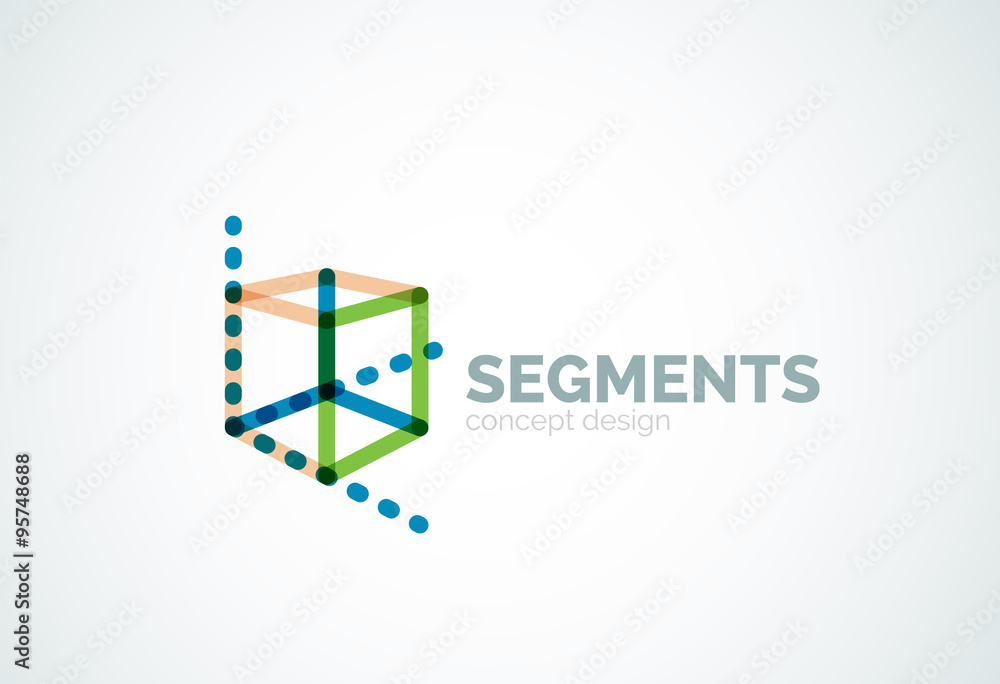 Obraz premium Vector outline minimal abstract geometric logo