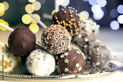 Colorful cake pops photo