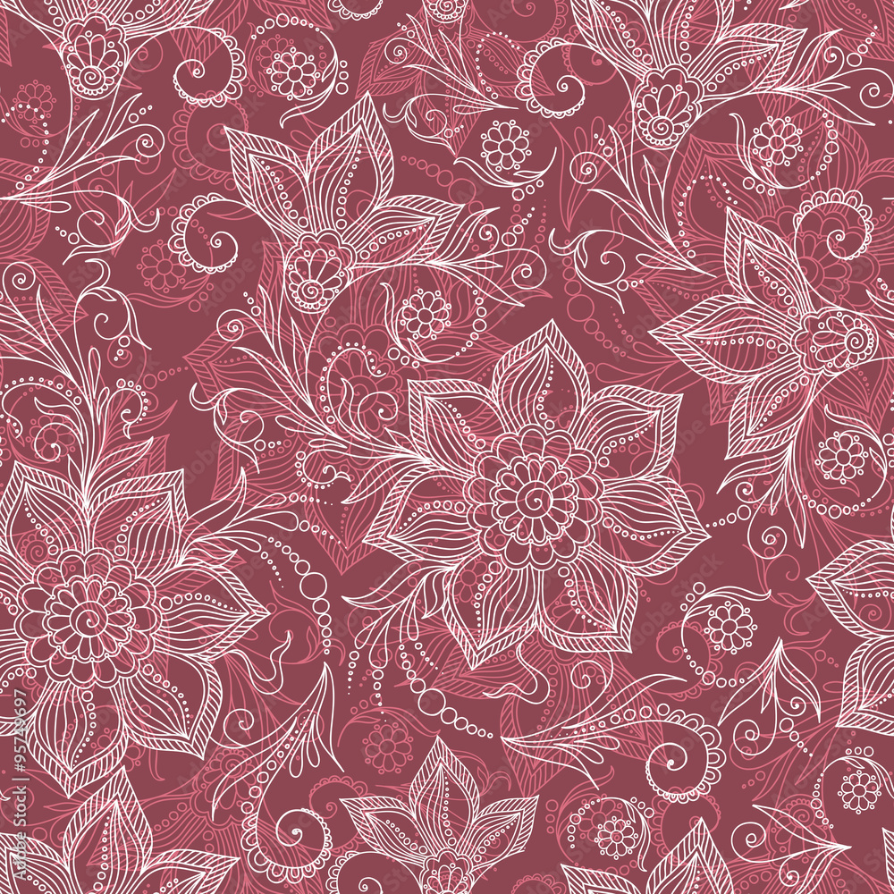 Henna Mehendi Tattoo Seamless Pattern Henna Mehendi Tattoo Seamless Pattern