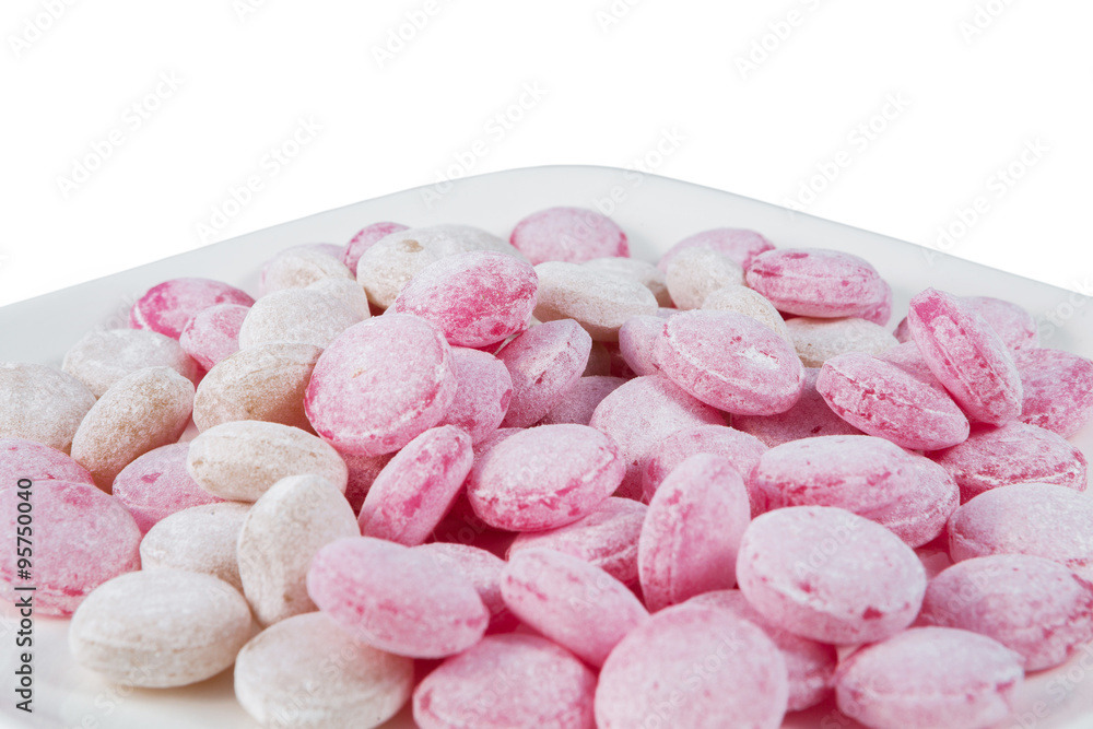 Colorful candy in white bowl Colorful candy in white bowl
