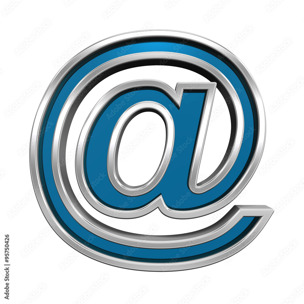 Mail sign from blue glass with chrome frame alphabet set, isolated on white. Computer generated 3D photo rendering. Mail sign from blue glass with chrome frame alphabet set, isolated on white. Computer generated 3D photo rendering.