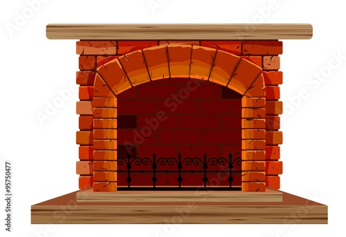 The old brick fireplace