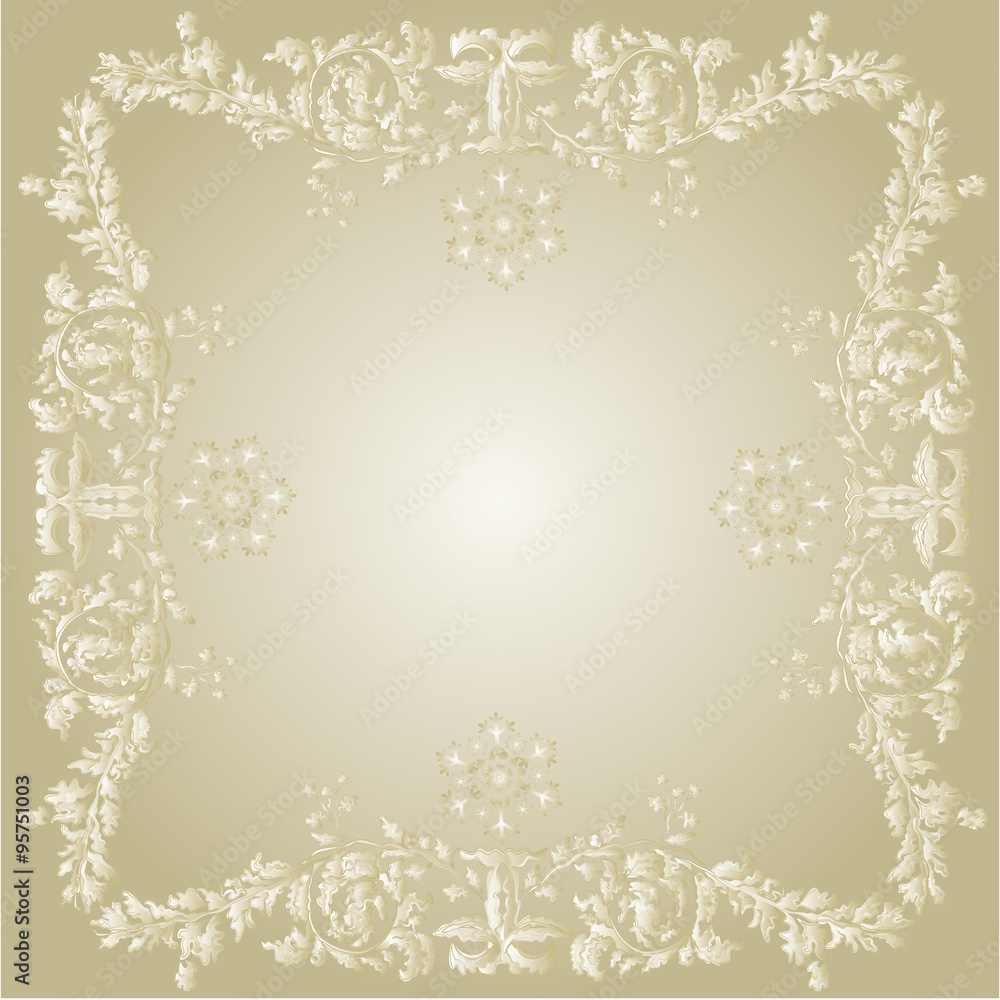 Frame ornaments and snowflakes  vintage vector