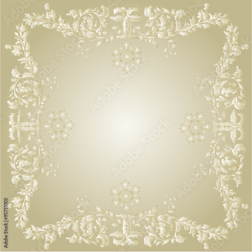 Frame ornaments and snowflakes vintage vector