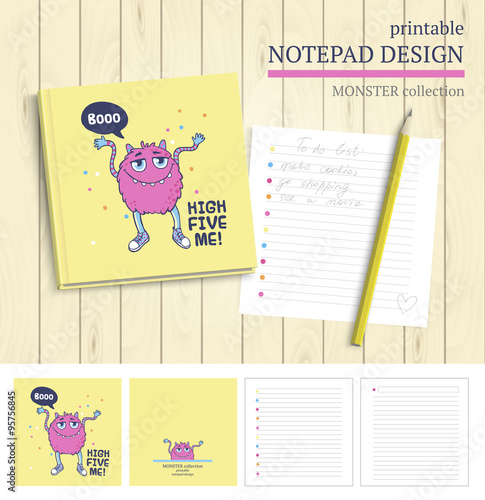 Cute monster  illustration.