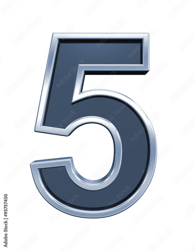 One digit from grey glass with chrome frame alphabet set, isolated on white. Computer generated 3D photo rendering. One digit from grey glass with chrome frame alphabet set, isolated on white. Computer generated 3D photo rendering.