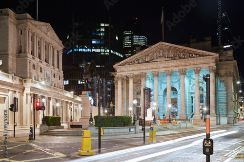 London Royal Exchange, shopping center and Bank of England photo