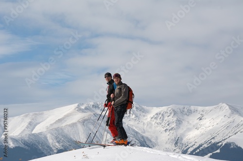 Ski-touring in mountains