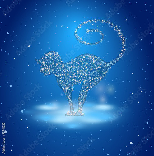 Monkey. Happy new year and Merry Christmas
