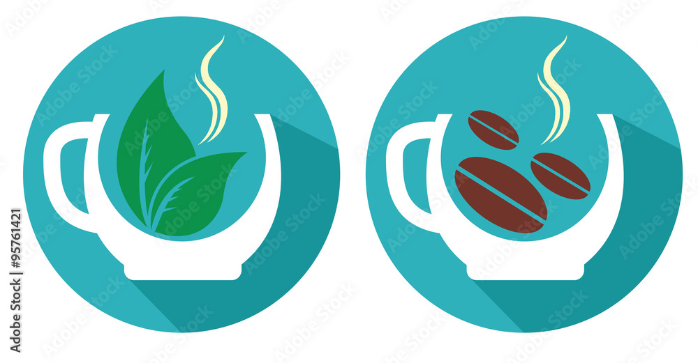 Obraz premium coffee tea icons