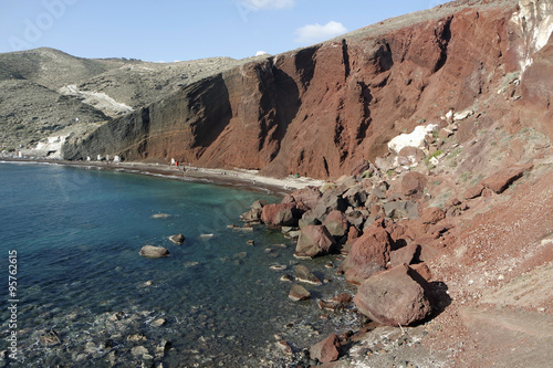 red beach on santorini island in greece