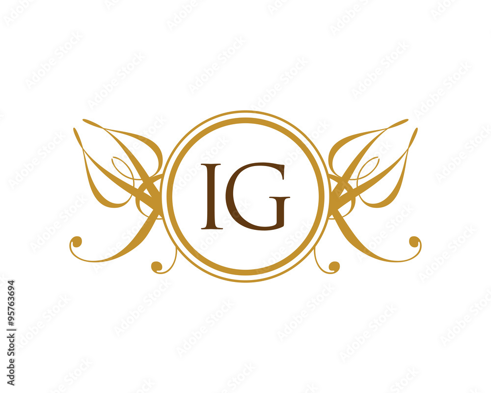 IG Luxury ornament initial Logo