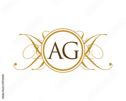 AG Luxury ornament initial Logo