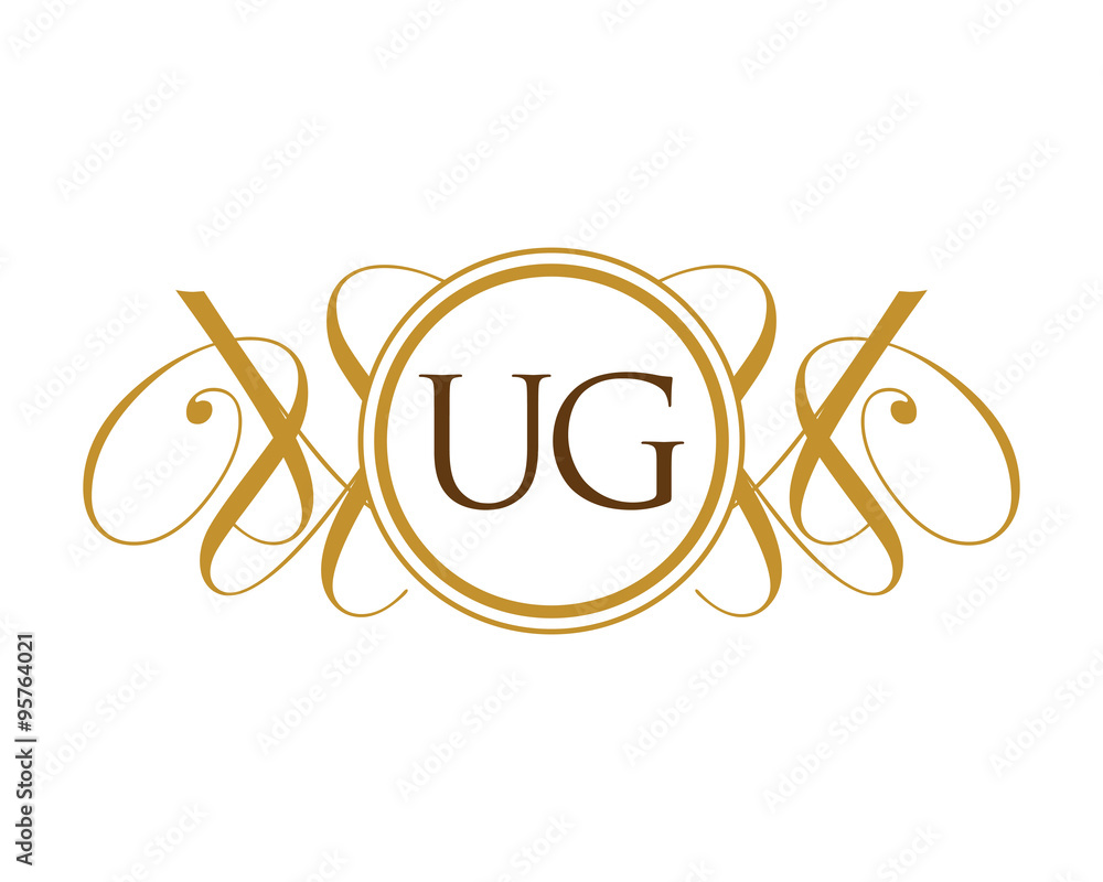 Obraz premium UG Luxury ornament initial Logo