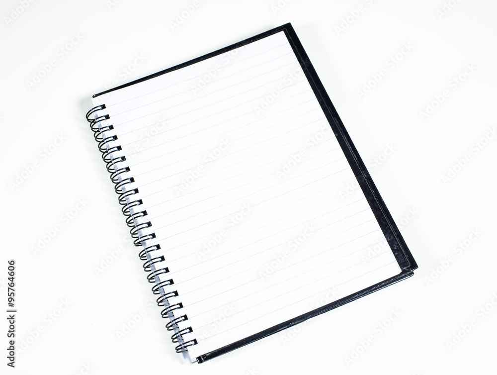 The black notebook with ruled paper The black notebook with ruled paper
