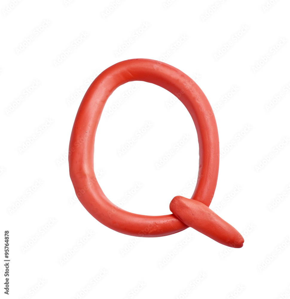 English letters, clay on white background