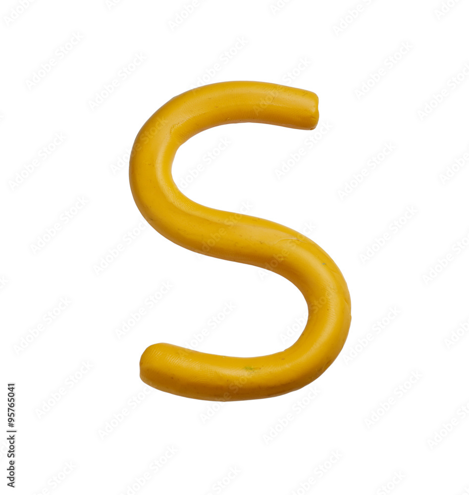 Naklejka premium English letters, clay on white background