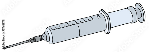 Big plastic syringe / Hand drawing
