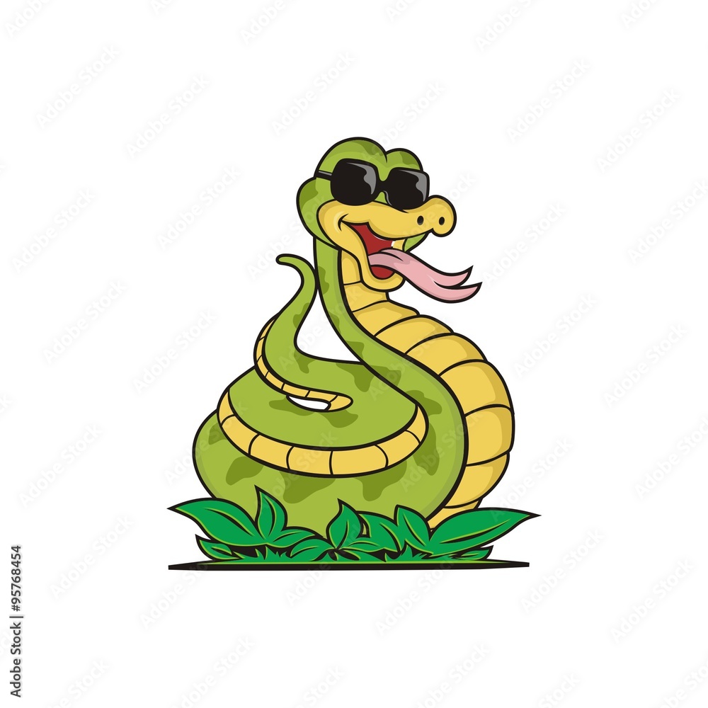 Fototapeta premium Snake Cartoon sunglasess