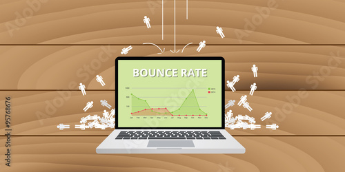 Fotografia bounce rate from website traffic and analytics data