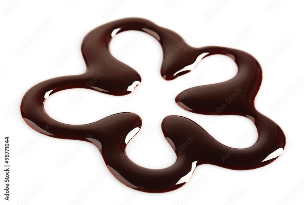 Silhouette of drawn chocolate flower, isolated on white Silhouette of drawn chocolate flower, isolated on white