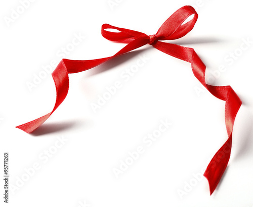 Shiny red bow isolated on white